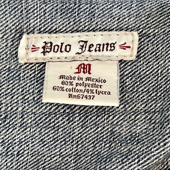 Vintage Y2K RL Polo Jeans Co. Lydia Shrunken Style Distressed Denim Jean Jacket - Picture 10 of 11